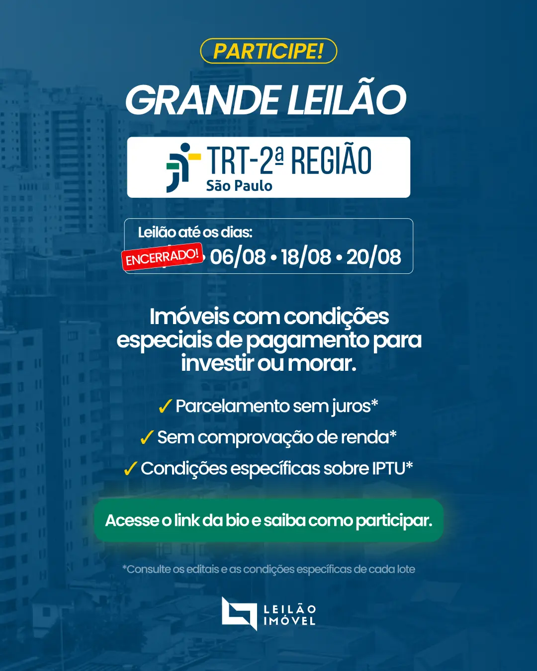 Grande leilão TRT 2ª Região