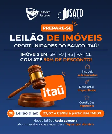 Oportunidade do Banco Itaú no Sato Leilões