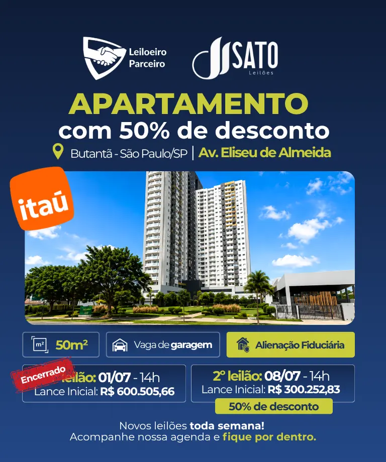 Oportunidade do Banco Itaú no Butantã com 50% de desconto na segunda praça