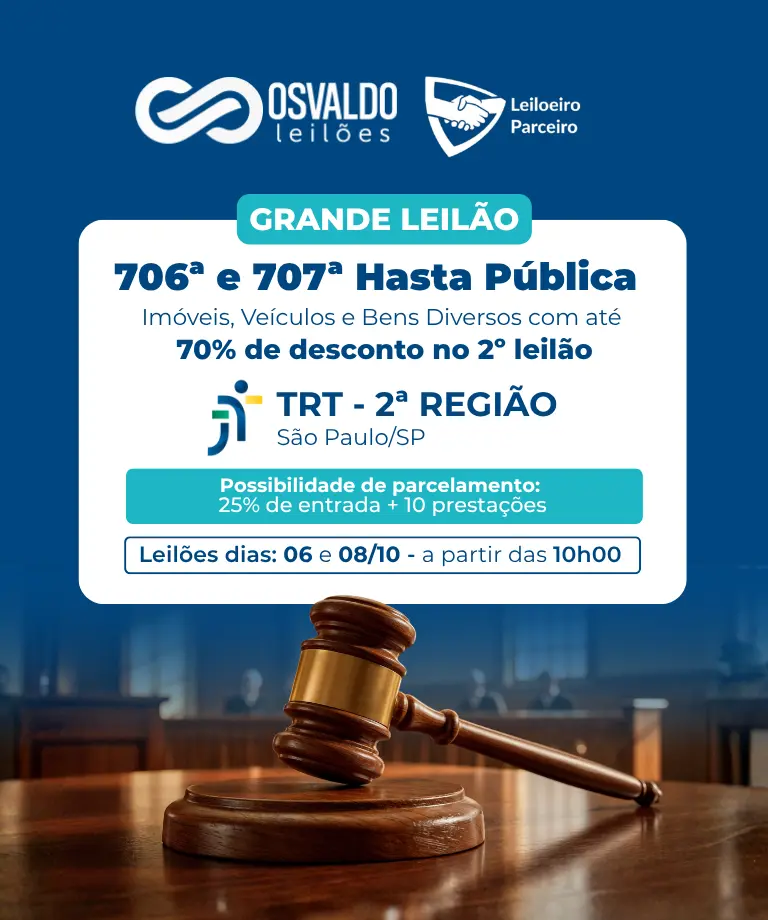 Imóveis, Veículos e Bens Diversos com até 70% de Desconto no 2° leilão!