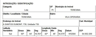 Imóvel 2713619 [''] - ['AVENIDA SANTOS DUMONT, N. 735'] ['Vila Operária'] - ['Teresina']/['PI'] - 1