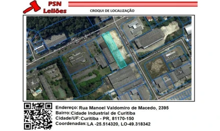 Terreno em Curitiba, Cidade Industrial De Curitiba, Rua Manoel Valdomiro de Macedo, 2395, PR. Área: 2192.9m2 - imagem 0