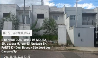 Imóvel 2567943 ['8444428781382'] - ['RUA BENEDITO ANTUNES DE MOURA,N. SN QD M LT 63 PARTE K, RESIDENCIAL DOM BOSCO - CEP: 12225-870, SAO JOSE DOS CAMPOS - SAO PAULO'] ['Res. Dom Bosco'] - ['São José Dos Campos']/['SP'] - 1