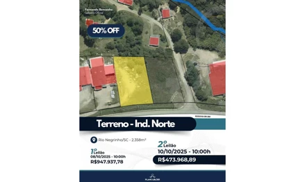 Terreno em Rio Negrinho, Industrial Norte, Rodovia BR-280, lado impar, SC. Área: 2358.07m2