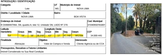 Imóvel 2333050 ['1444402296144'] - ['RUA DIAMANTINA,N. SN LT 12, QD A, BOA VISTA - CEP: 34000-000, NOVA LIMA - MINAS GERAIS'] [''] - ['Nova Lima']/['MG'] - 1