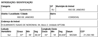 Imóvel 2929864 ['8022420027119'] - ['RUA ALMIRANTE ISAIAS DE NORONHA,N. 94 APTO. 208 BLOCO 2, CORDOVIL - CEP: 21250-190, RIO DE JANEIRO - RIO DE JANEIRO'] ['Cordovil'] - ['Rio de Janeiro']/['RJ'] - 1