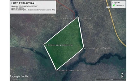 Terreno em Conquista d'Oeste, , Rodovia BR 364 antiga, conhecida como Estrada do areão, MT. Área: 4844831m2 Terreno em Conquista d'Oeste, , Rodovia BR 364 antiga, conhecida como Estrada do areão, MT. Área: 4844831m2