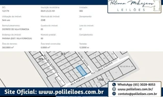 Imóvel 2496693 [''] - ['Rua Paraná, Lote nº 17/Quadra nº 05, Distrito de Vila Formosa'] [''] - ['Dourados']/['MS'] - 1